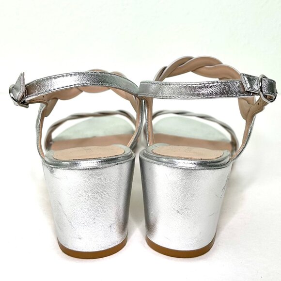 Stuart Weitzman Twistie Block Heel in Silver Size 6 - Picture 7 of 13